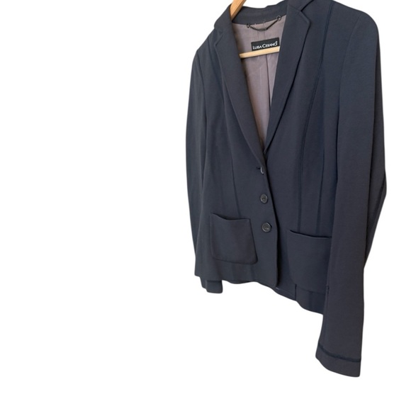 Luisa CERANO sz. 8 NWOT Women's cotton classic Navy Blazer - Picture 2 of 15
